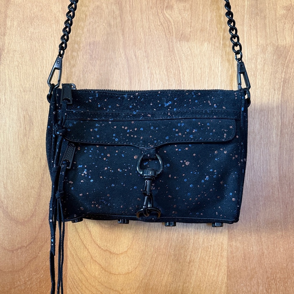Rebecca Minkoff Black Splatter Leather Women's Crossbody Bag